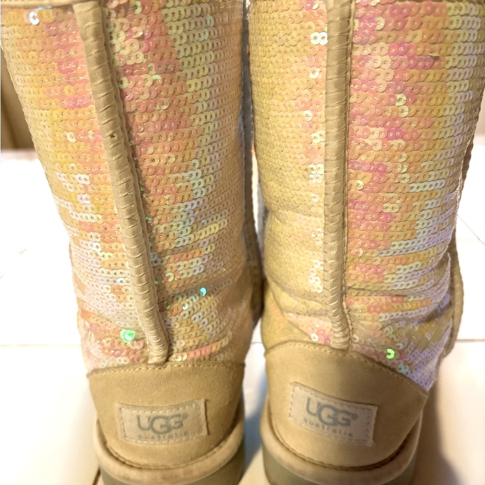‘Beautiful Pastel Sequined Ugg Boots’ - Picture 4 of 8